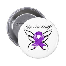 Hope Love Faith Butterfly - Cystic Fibrosis Button