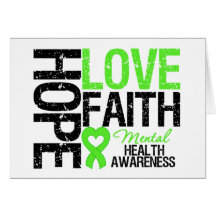 Hope Love Faith Mental Health Awareness Greeting Cards