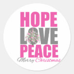 Hope Love Peace Merry Christmas Tree Stickers