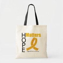 Hope Matters Appendix Cancer (Jewelled Ribbon) Tote Bags