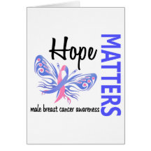 Hope Matters Butterfly Male Breast Cancer Greeting Cards