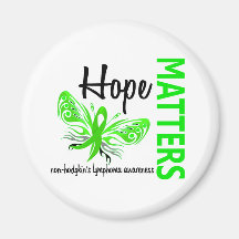 Hope Matters Butterfly Non-Hodgkin's Lymphoma Refrigerator Magnets