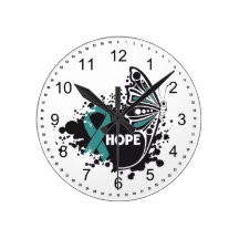 Hope Scleroderma Butterfly Wall Clocks