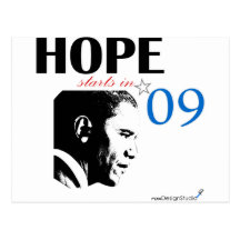 Hope Starts In 2009 Post Card