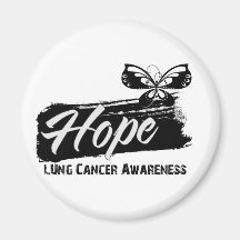 Hope Tattoo Butterfly Lung Cancer Fridge Magnets