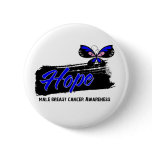 Hope Tattoo Butterfly Male Breast Cancer buttons