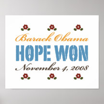 Hope Won Obama Poster
