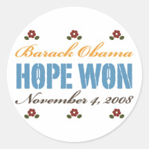 Hope Won Obama Sticker