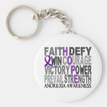 Hope Word Collage Anorexia Keychains