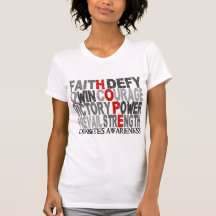 Hope Word Collage Diabetes Tee Shirts