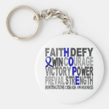 Hope Word Collage Huntington's Disease Key Chain