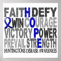 Hope Word Collage Huntington's Disease Poster