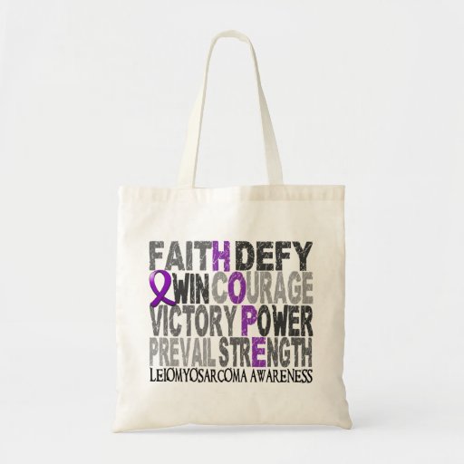 Hope Word Collage Leiomyosarcoma Tote Bags