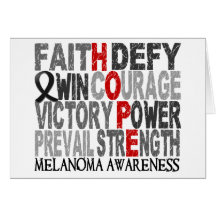 Hope Word Collage Melanoma Greeting Card