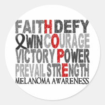 Hope Word Collage Melanoma Stickers