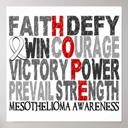 Hope Word Collage Mesothelioma Posters
