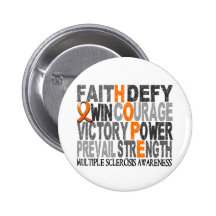 Hope Word Collage Multiple Sclerosis Pinback Button