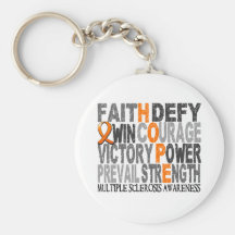 Hope Word Collage Multiple Sclerosis Keychains