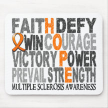 Hope Word Collage Multiple Sclerosis Mousepads