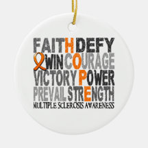 Hope Word Collage Multiple Sclerosis Christmas Tree Ornament