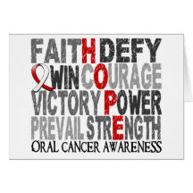 Hope Word Collage Oral Cancer Greeting Card