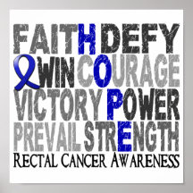 Hope Word Collage Rectal Cancer Posters