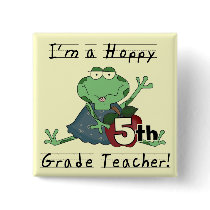 Hoppy 5th Grade Teacher Tshirts and Gifts Pinback Buttons