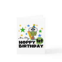 Hoppy Frog 1st Birthday T shirts and Gifts Cards