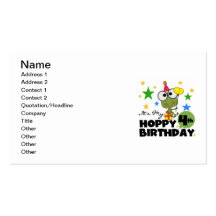 Hoppy Frog 4th Birthday T-shirts and Gifts Business Card Template