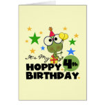 Hoppy Frog 4th Birthday T-shirts and Gifts Greeting Card