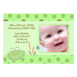 HOPPY FROG Baby Photo birth Announcement