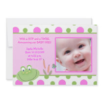 HOPPY FROG Baby Photo birth Announcement