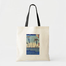 Horikiri iris garden by Ando, Hiroshige Ukiyoe Tote Bags
