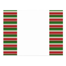 Horizontal Christmas Stripes Postcards