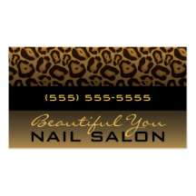 Horizontal Leopard Print Business Card