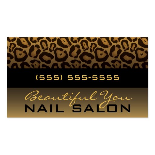 Horizontal Leopard Print Business Card