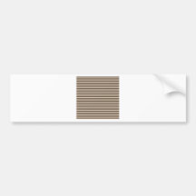 Horizontal Stripes - Almond and Cafe Noir Bumper Stickers