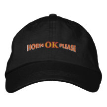 HORN OK PLEASE Black Adjustable Cap Embroidered Hat