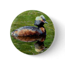 Horned Grebe Button