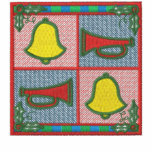 Horns and bells holiday embroidered women's shirt embroidered shirts