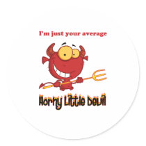 Horny Little Devil Round Sticker