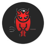 Horny Little Red Devil Round Stickers