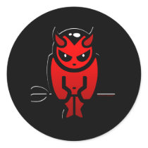 Horny Little Red Devil Round Stickers