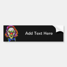 Horrid Evil Clown Bumper Sticker