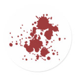 horror blood stains round stickers