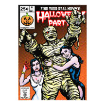 Horror Comic Style Halloween Party Personalized Invitations