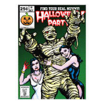 Horror Comic Style Halloween Party Custom Invitations