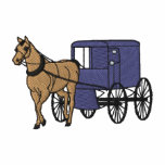 Horse and Amish Cart Embroidered Polo Shirt