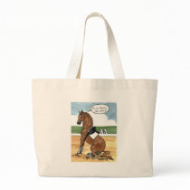 Horse art ON THE BIT now what Canvas Bags