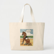 Horse art ON THE BIT now what Canvas Bags